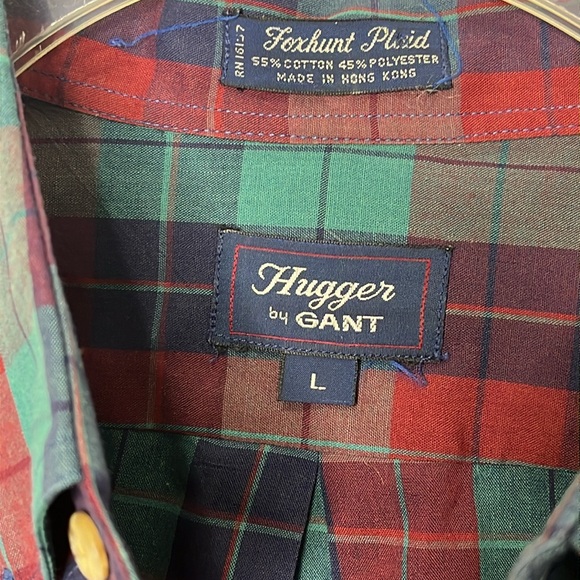 Hugger by Grant Men’s Large long sleeve button up Foxhunt Plaid - Picture 3 of 9